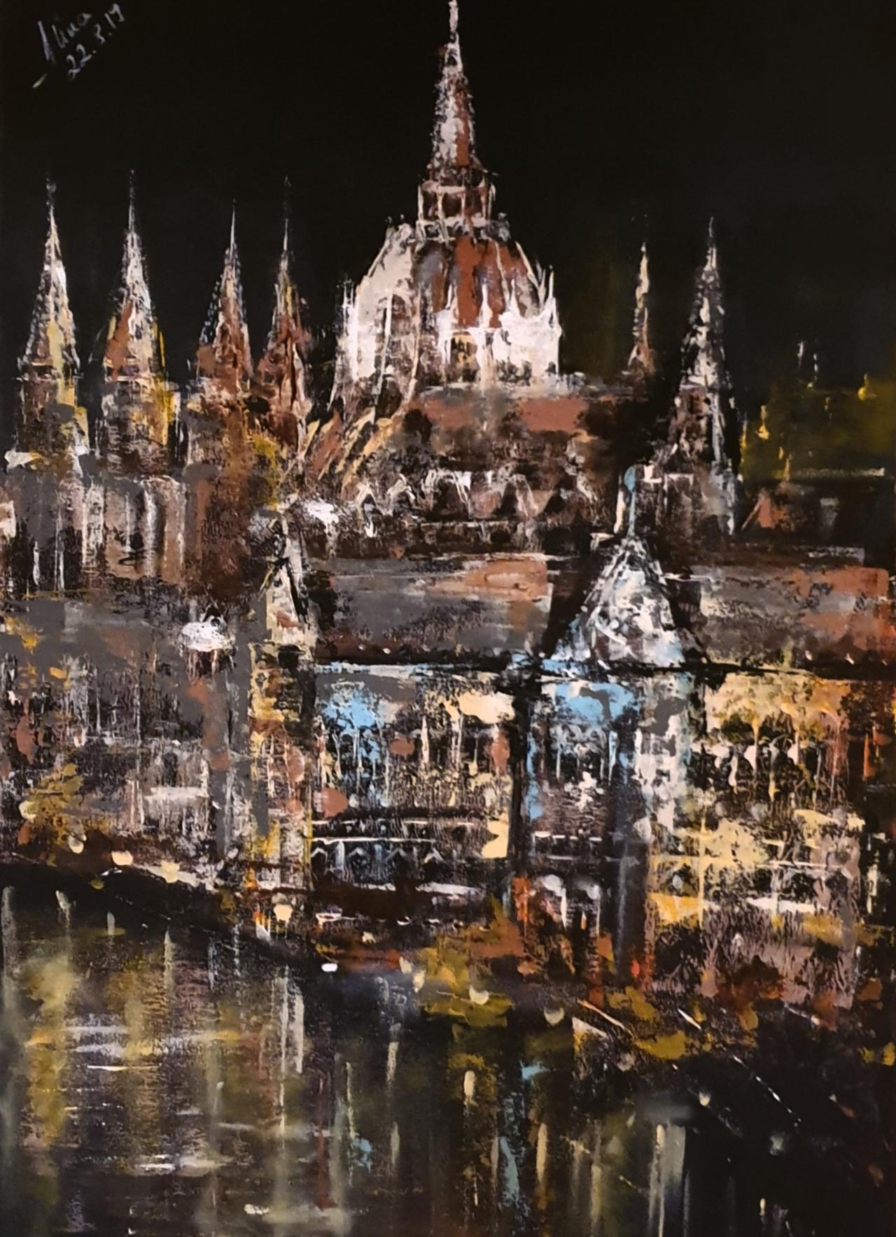 ArteDiAlina.com painting: Neogothic night lights